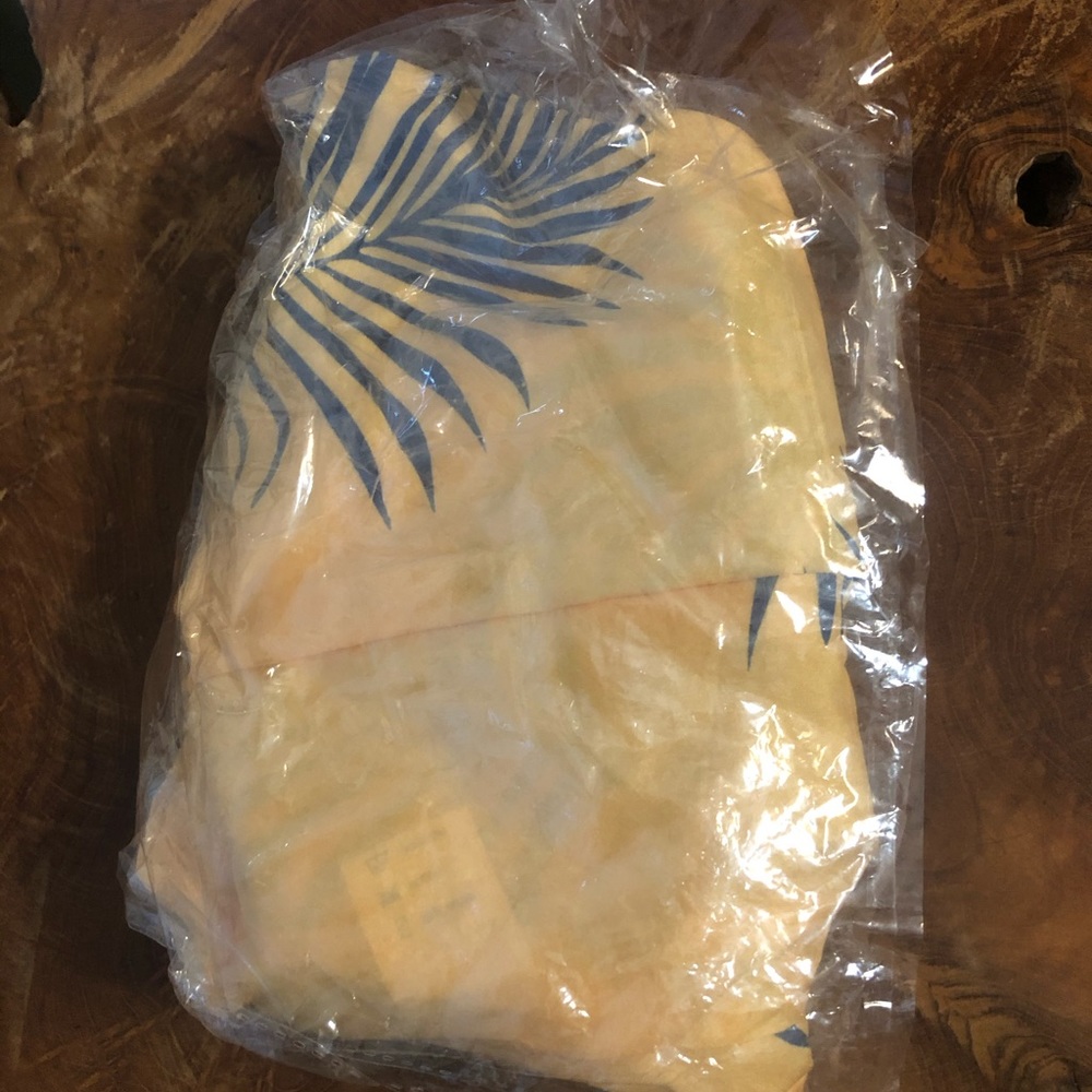 NWT SHEIN yellow palm leaf dress. Crew neck, Sz L - Picture 2 of 2